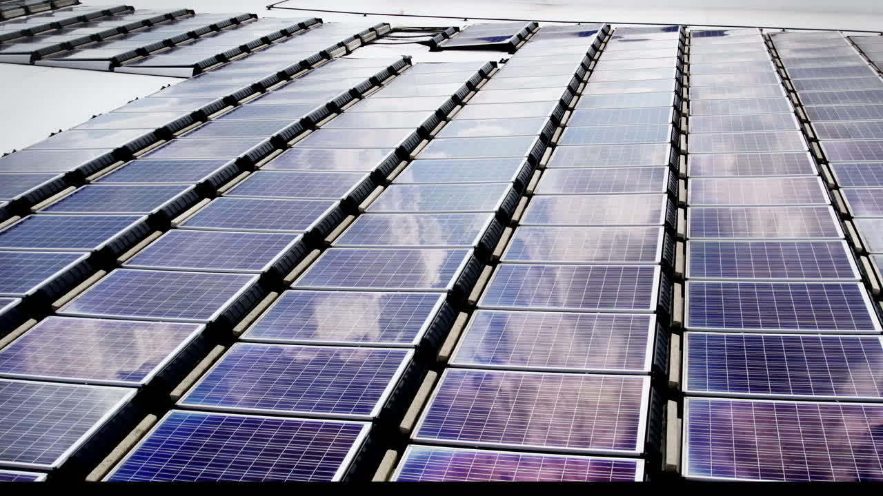 Rows of Solar Panels on a Roof