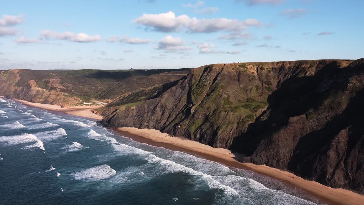 An incredible panoramic view of Cordoama beach, on the west coast of the Algarve, Portugal