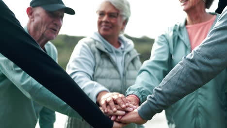 group of senior adults showing unity
