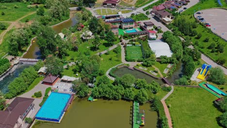 resort area in the suburb. resort complex surrounded by greenery
