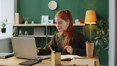 woman having a video call from home