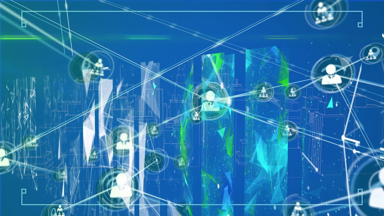 화면에서 데이터 처리를 통해 연결 네트워크의 애니메이션