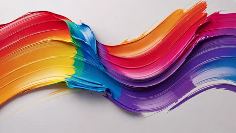 vibrant rainbow paint strokes on white background