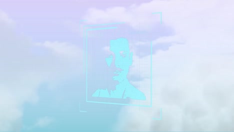 animación de personas iconos sobre las nubes
