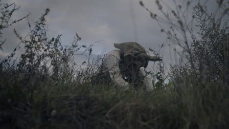 mysterious figure in the fog