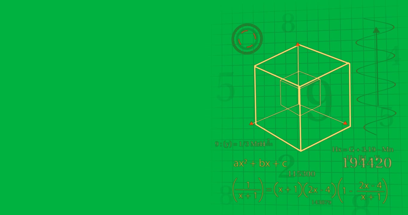 Animation of mathematical equations over transparent background