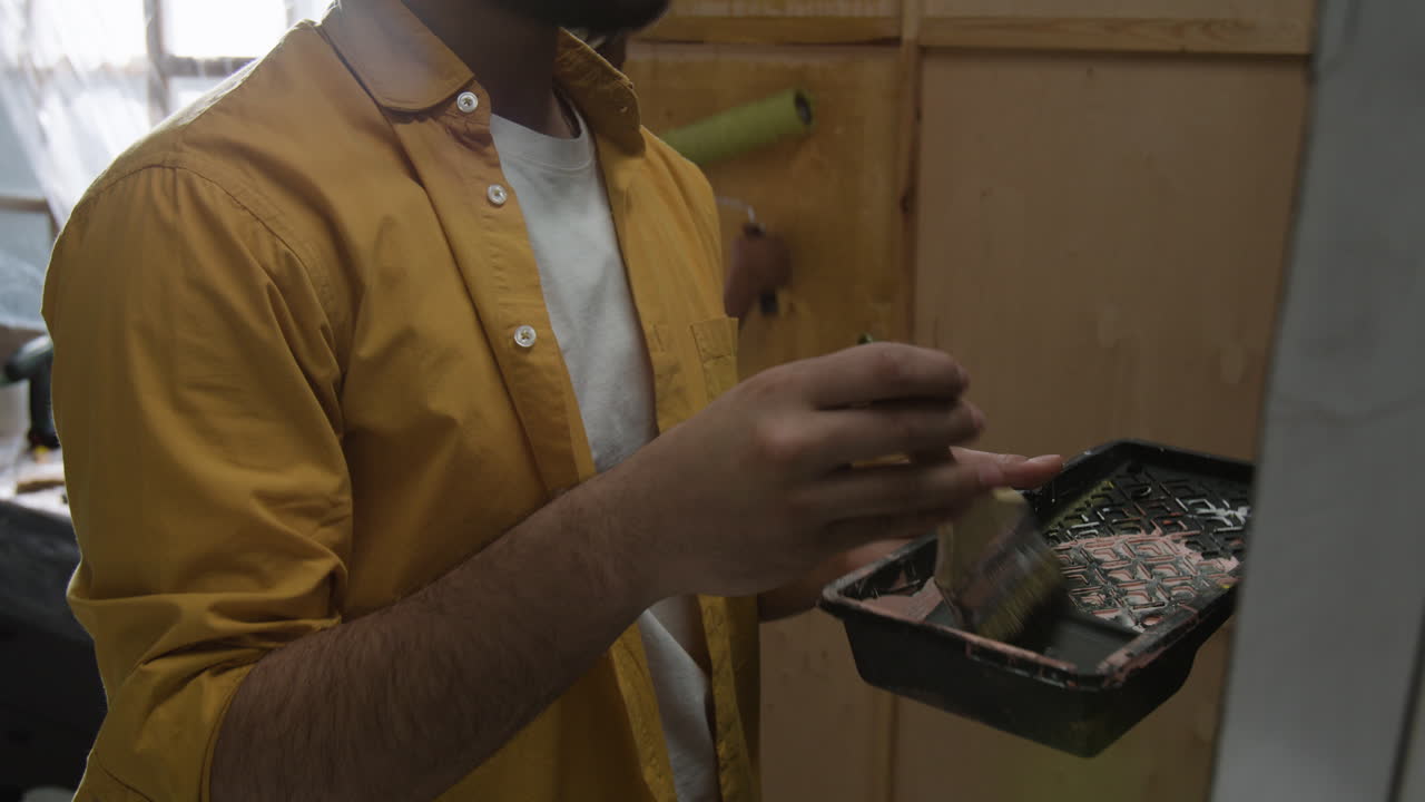 A painter in a workshop