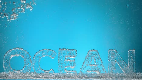 word ocean underwater in oxygen bubbles on blue background word ocean underwater in oxygen bubbles on blue background