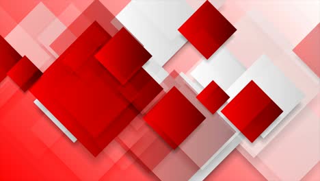 cuadrados brillantes rojos y grises animación de video de tecnología abstracta