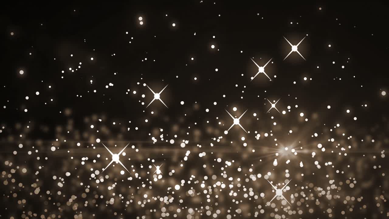 Animation of multiple glowing white spots of light moving in hypnotic motion on black background