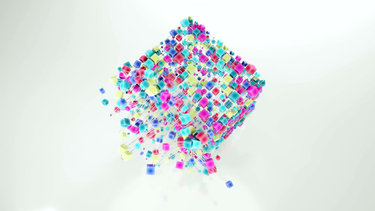 red cúbica abstracta de 4k