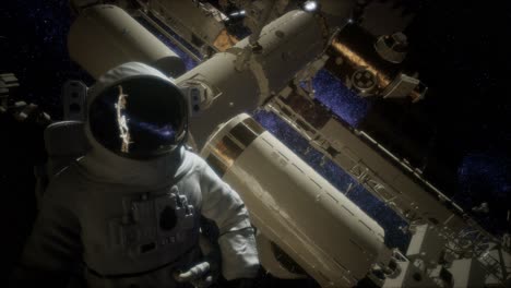 astronaut outside the international space station on a spacewalk