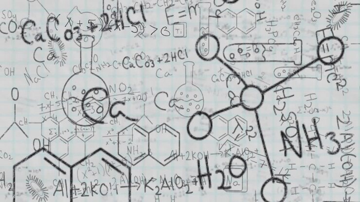 Animating scientific equations and chemical structures over hand-drawn sketches on grid paper