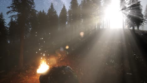 campfire at mountain