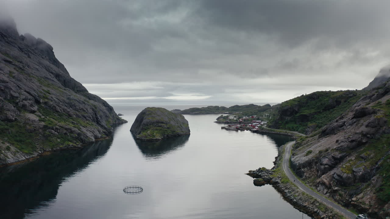 Lofoten Islands aerial landscape