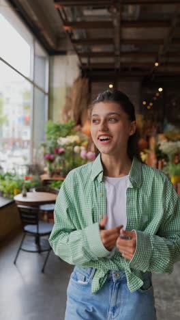 woman in a flower shop