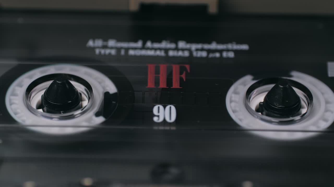 Close-up of a Vintage Audio Cassette Tape