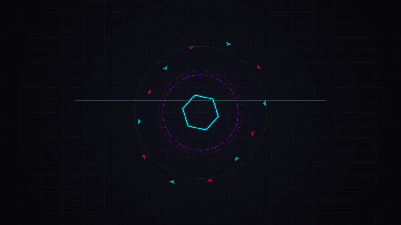Abstract Digital Hexagon HUD Interface Animation