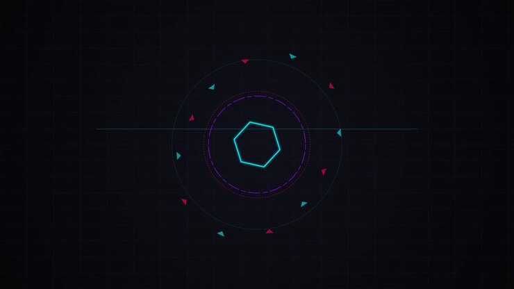Abstract Digital Hexagon HUD Interface Animation