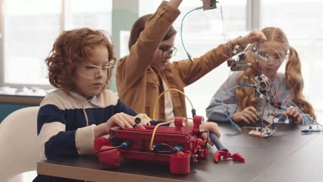 pupils having science lesson at school