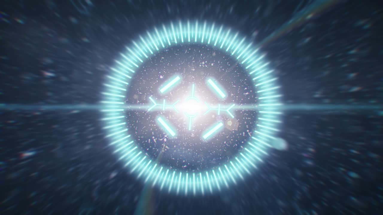 2D HUD animation of a target with a background of anamorphic highlights