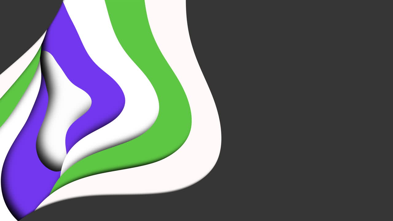 보라색과 초록색의 파도가 흐르고 있습니다.