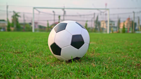 balón de fútbol en el fondo del campo de fútbol