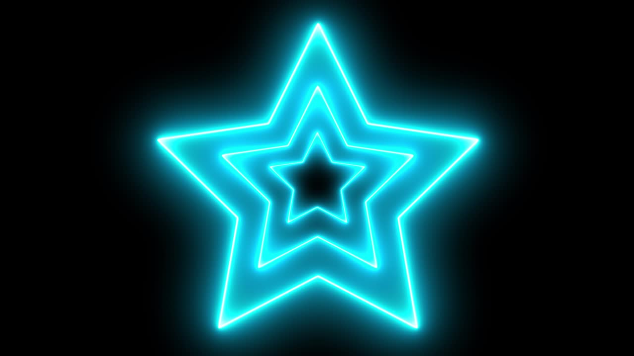 파란색 별 네온 빛나는 애니메이션 모션 그래픽