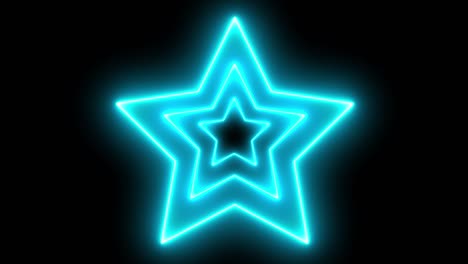 estrella azul de neón brillante animación gráficos de movimiento