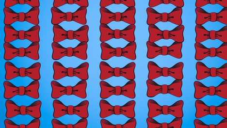 Animation-of-bow-ties-floating-over-blue-background