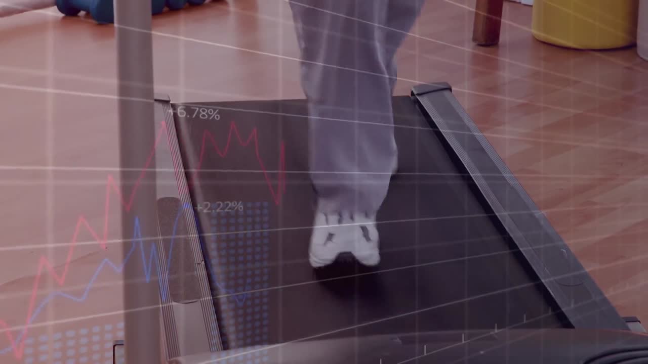 animación del procesamiento de datos sobre el deportista corriendo