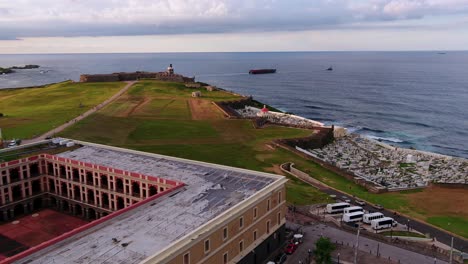 Droning-towards-El-Morro-in-Old-San-Juan-Puerto-Rico