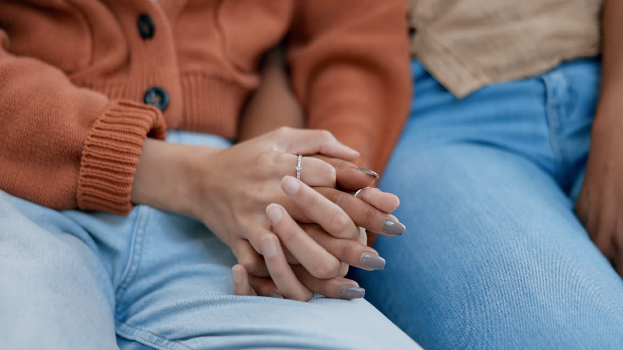 Hands, comfort and support with a couple