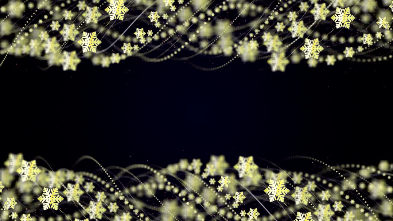 스노우플레이크, 스노우 앤 파이버 애니메이션, 크리스마스 콘셉트 배경, 렌더링, 루프
