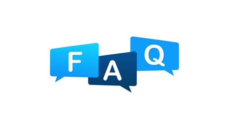 frequently asked questions faq banner. computer with question icons. motion graphics.
