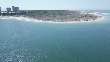 Aerial Wide Shot Showing Luxury Landscape Of Troia Surrounded By Coral