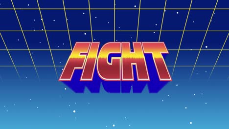 signo de lucha y fondo futurista