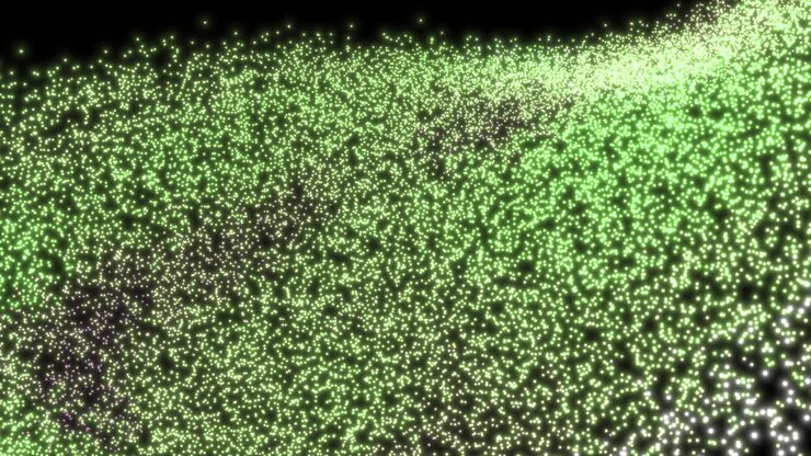 Abstract Concept Animation Showing Flat Plane of Particles Turning into Dense Twirling Starfield - 3D 4K Computer Animation