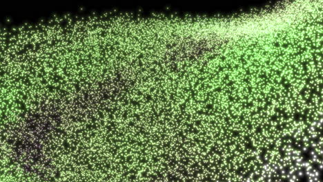 animación de concepto abstracto que muestra un plano plano de partículas que se convierten en un denso campo estelar giratorio - animación por computadora 3d 4k