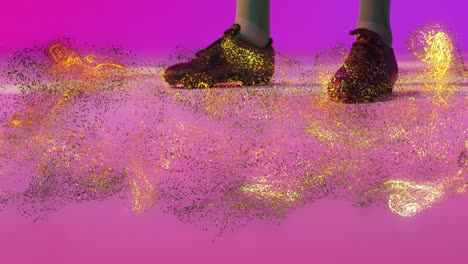 animation of male soccer player over spots