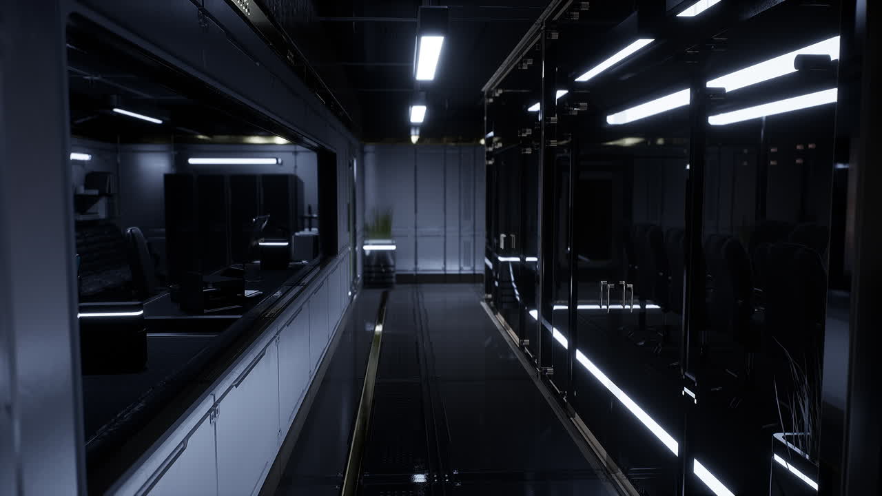 futuristic office and communication network center