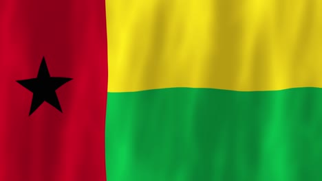 guinea-bissau flag country animation 3d symbol design waving in wind movement national patriotism world culture emblem banner republic west africa black star red yellow green