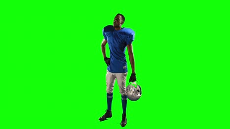 american football player on green screen