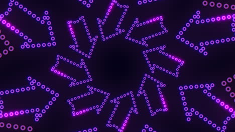 patrón en zigzag púrpura y negro con círculos circulares y puntos de conexión