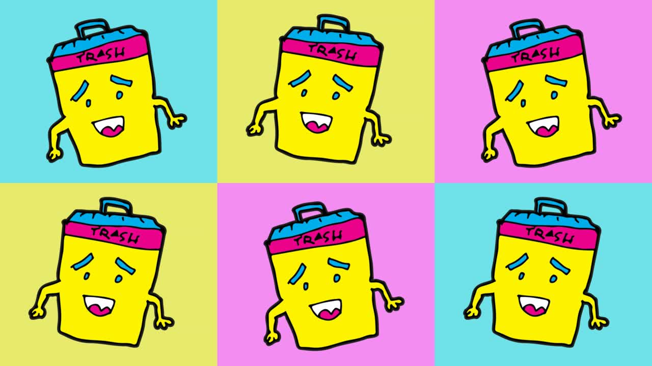 niños dibujando arte pop fondo sin costuras con el tema de la basura