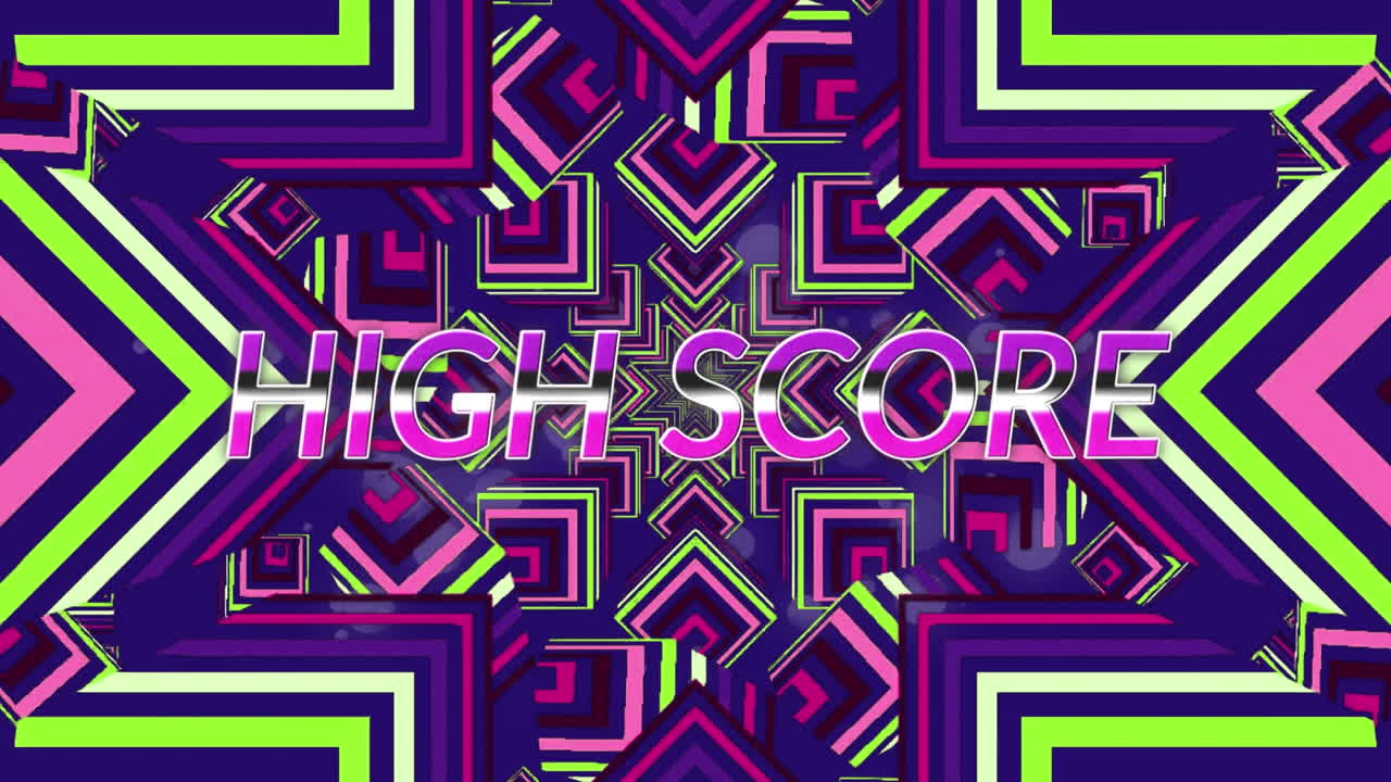 모양 위에 높은 점수 텍스트의 애니메이션