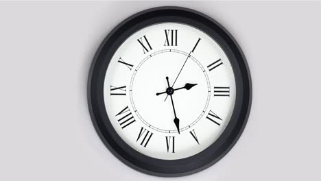 lapso de tiempo de bucle de primer plano de un reloj de pared anticuado de moda antigua con números romanos