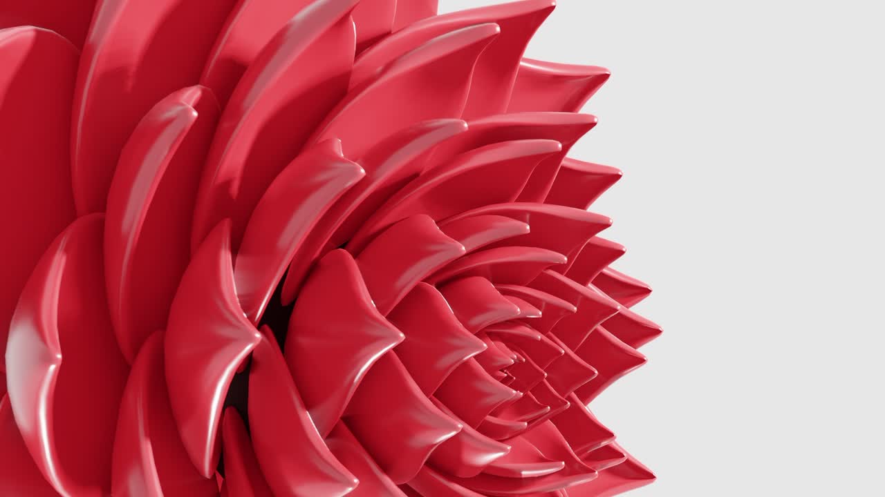 una animación de arte digital de la apertura de la flor de loto roja en bucle 3d renderización vertical