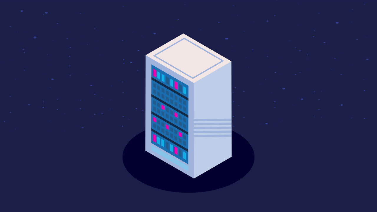 data center management isometric animation