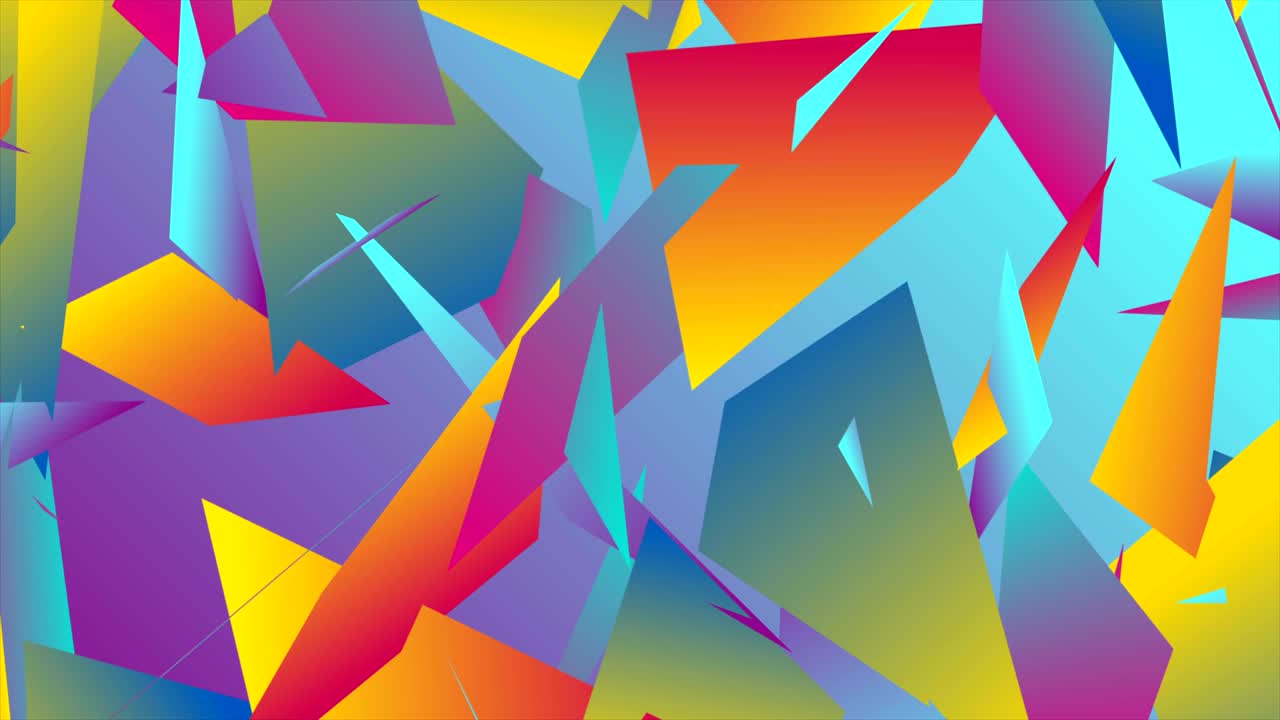 다채로운 추상 저 폴리 스플린터 비디오 애니메이션